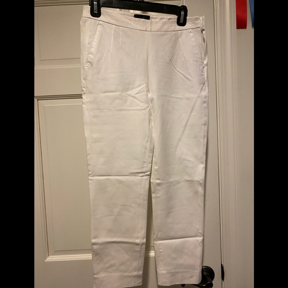 J Crew white side zip slacks “Martie” size 2